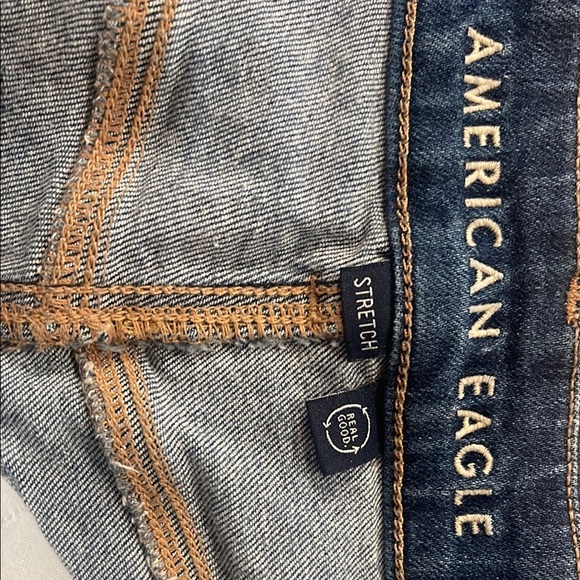 American Eagle Outfitters Blue Jean Shorts Distressed High-Waisted - Picture 3 of 5